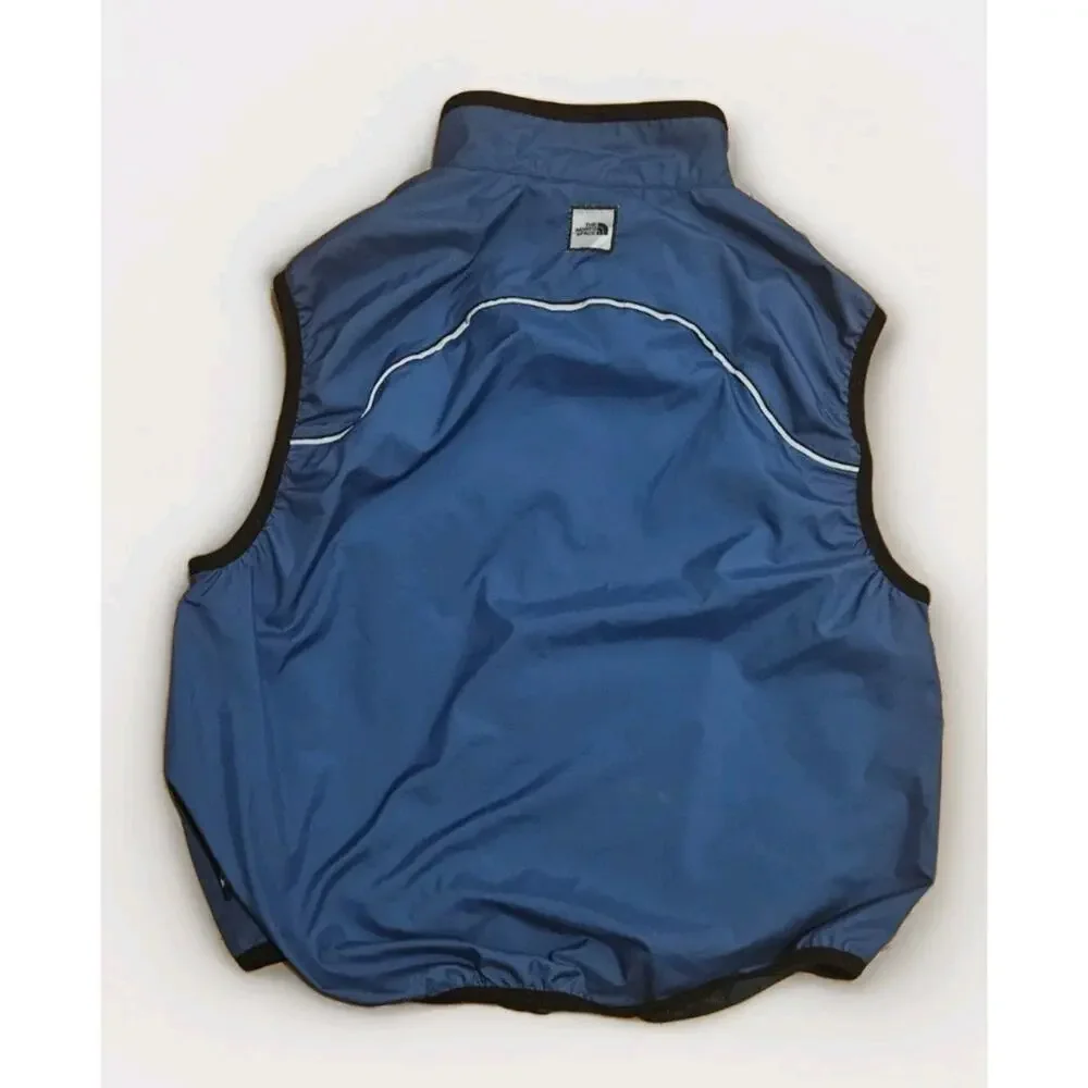 Vintage North Face Nylon Vest Mens XL Blue Black Zip Biking Running